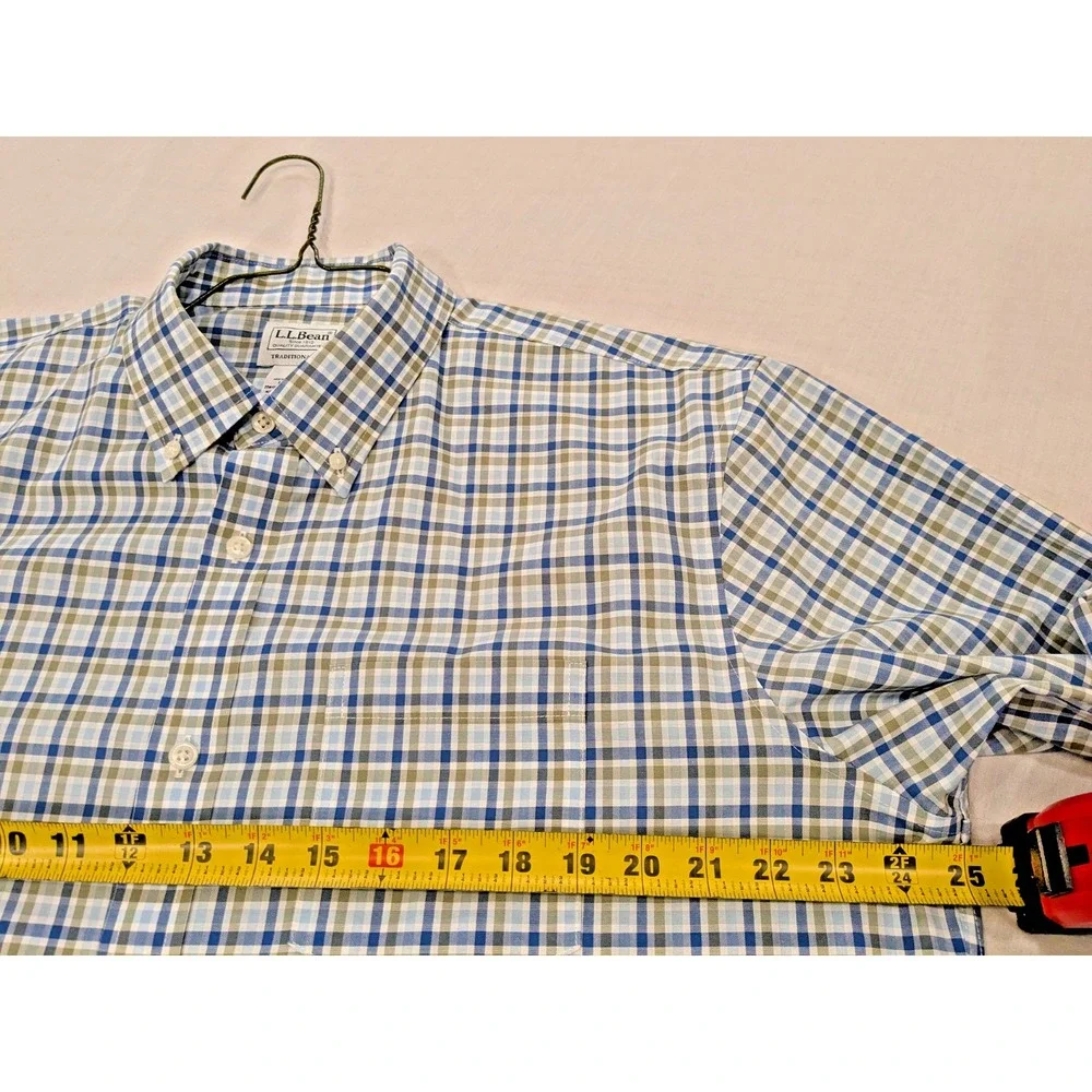 VTG. LL Bean Mens Sz: L Traditional Fit Button Down Shirt Plaid Cotton Pristine! - Picture 14 of 16